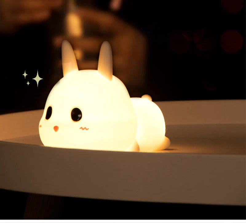 Silly Rabbit Silicone Night Light ضوء ليلي سيليكون على شكل أرنب مضحك