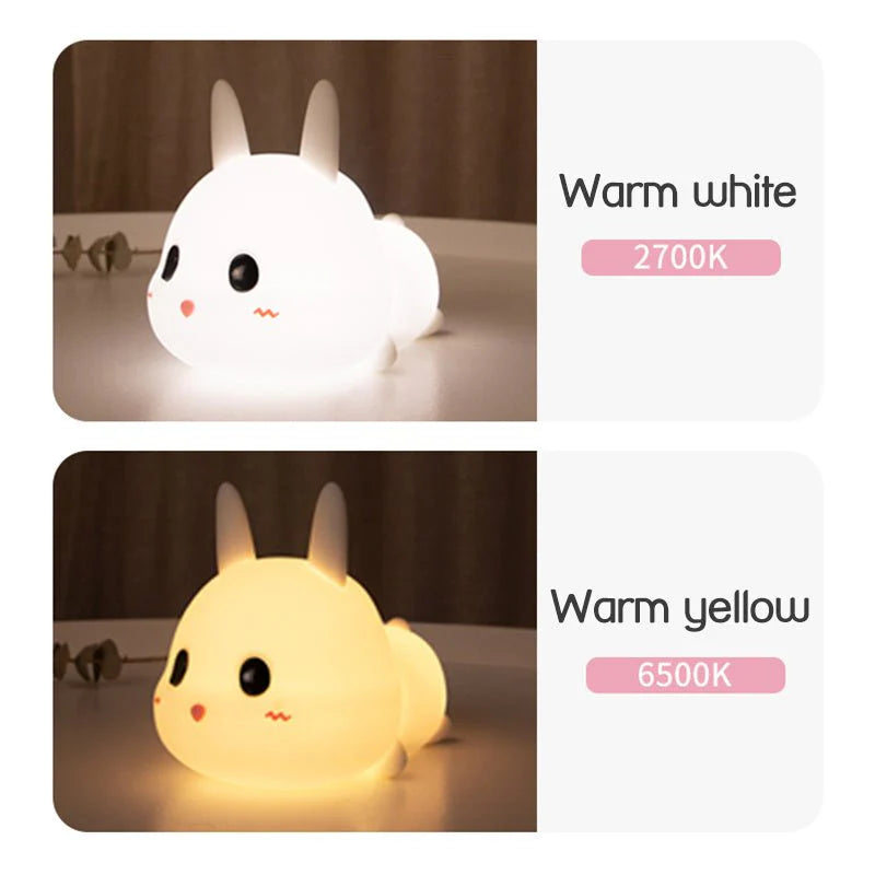 Silly Rabbit Silicone Night Light ضوء ليلي سيليكون على شكل أرنب مضحك