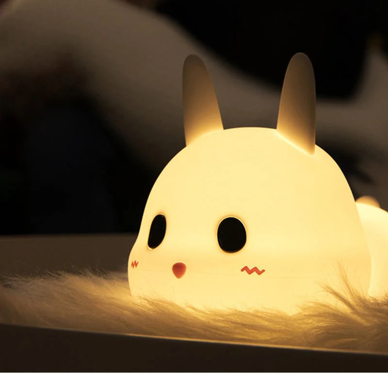 Silly Rabbit Silicone Night Light ضوء ليلي سيليكون على شكل أرنب مضحك